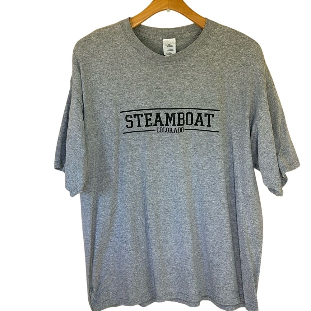Steamboat Colorado‎ Shirt Gray Mens Gildan Graphic Tee Size XXL